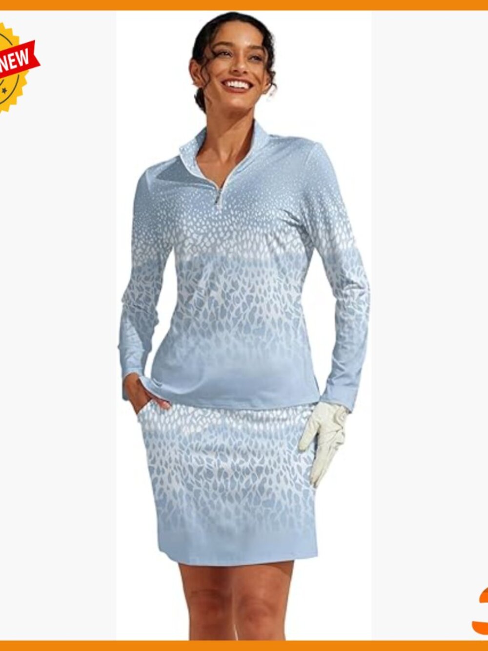 Women's Long Sleeve Quarter Zip Polo UPF 50+ Athletic Top Regular Fit